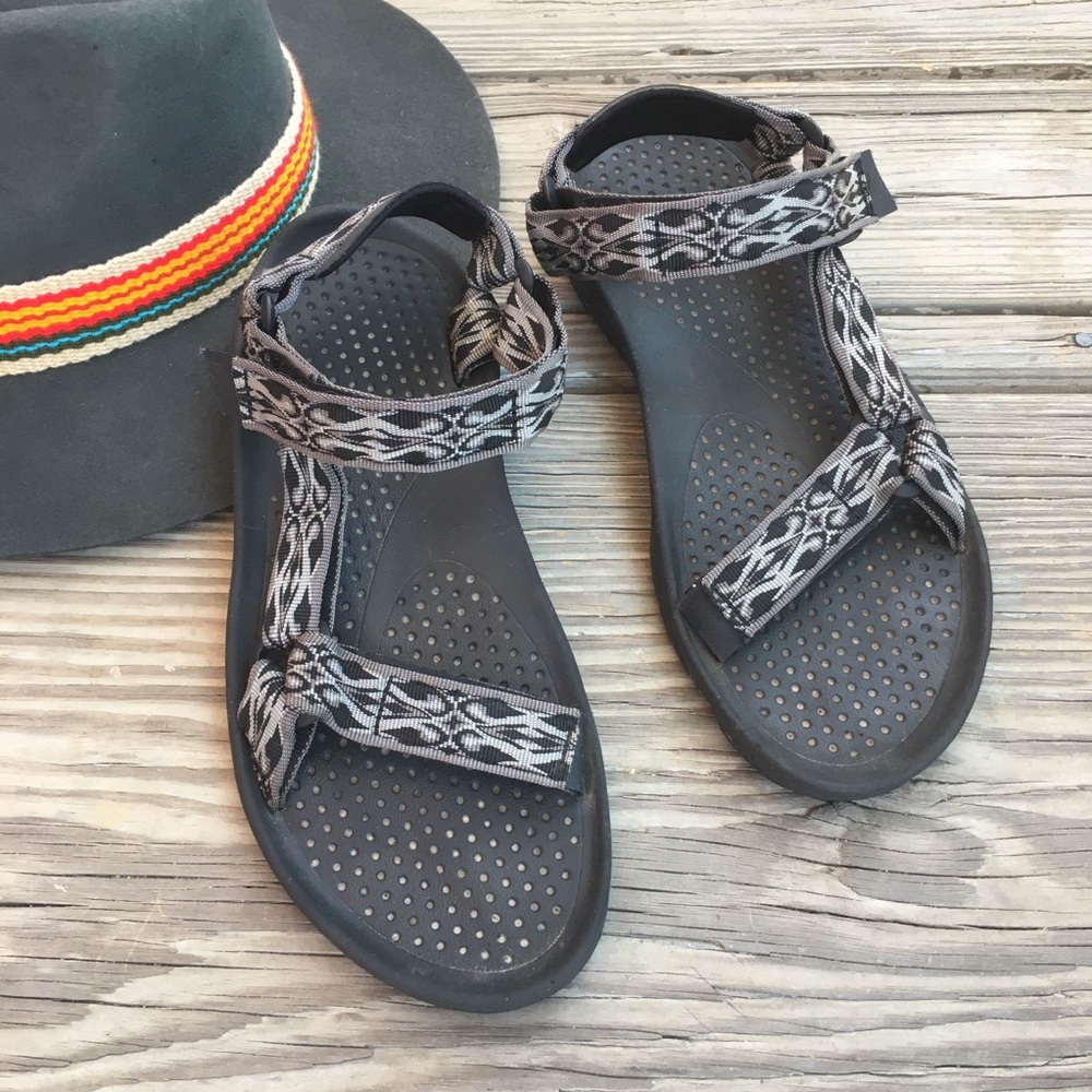 Teva Sandals Black Hiking Camping Aztec Mens Size 10